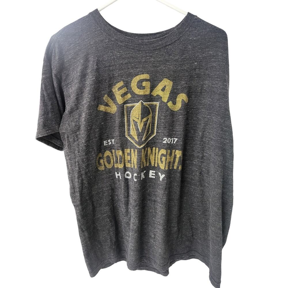 Men's Fanatics Heathered Gray & Gold Las Vegas Golden Knights Hockey Shirt - XL
